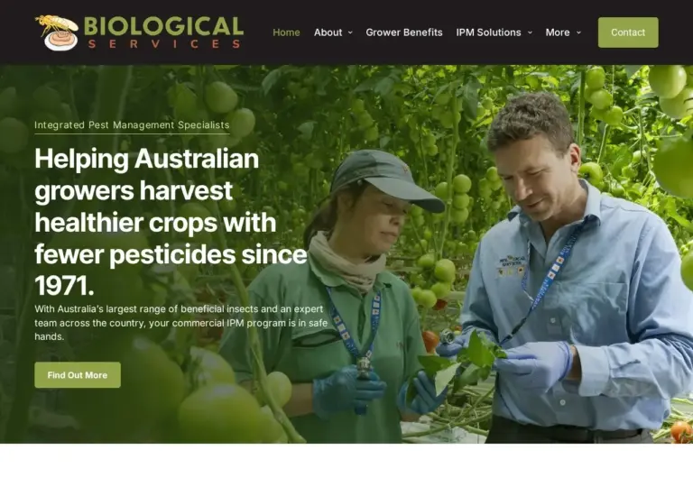 Biological Services website homepage