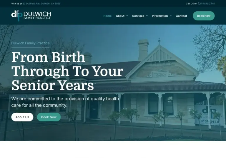Dulwich Family Practice website homepage
