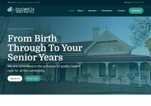Dulwich Family Practice website homepage