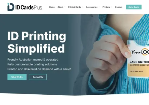 ID Cards Plus website homepage