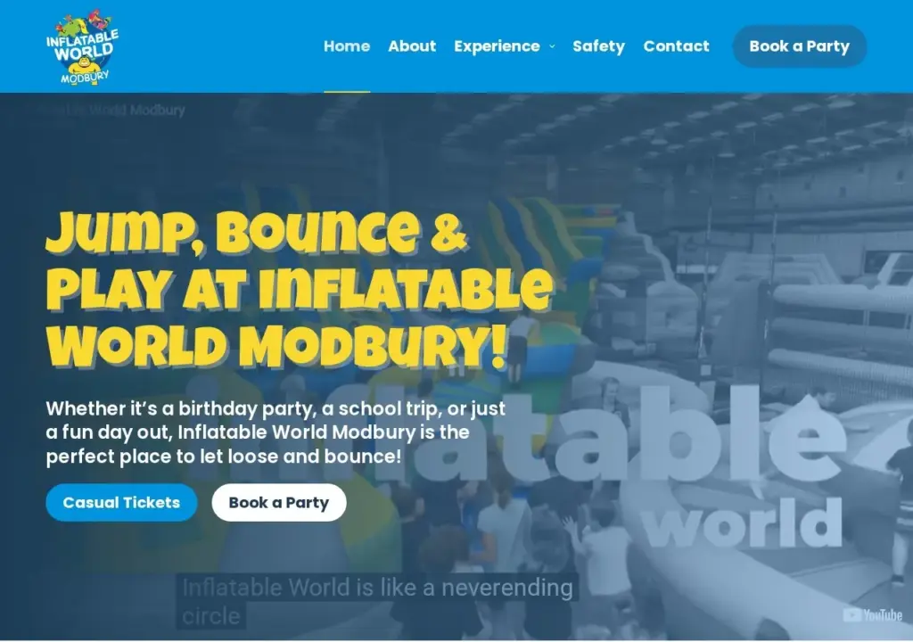 The new Inflatable World Modbury website