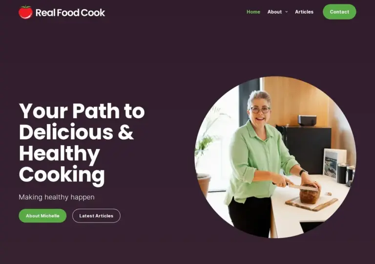 Real Food Cook website homepage