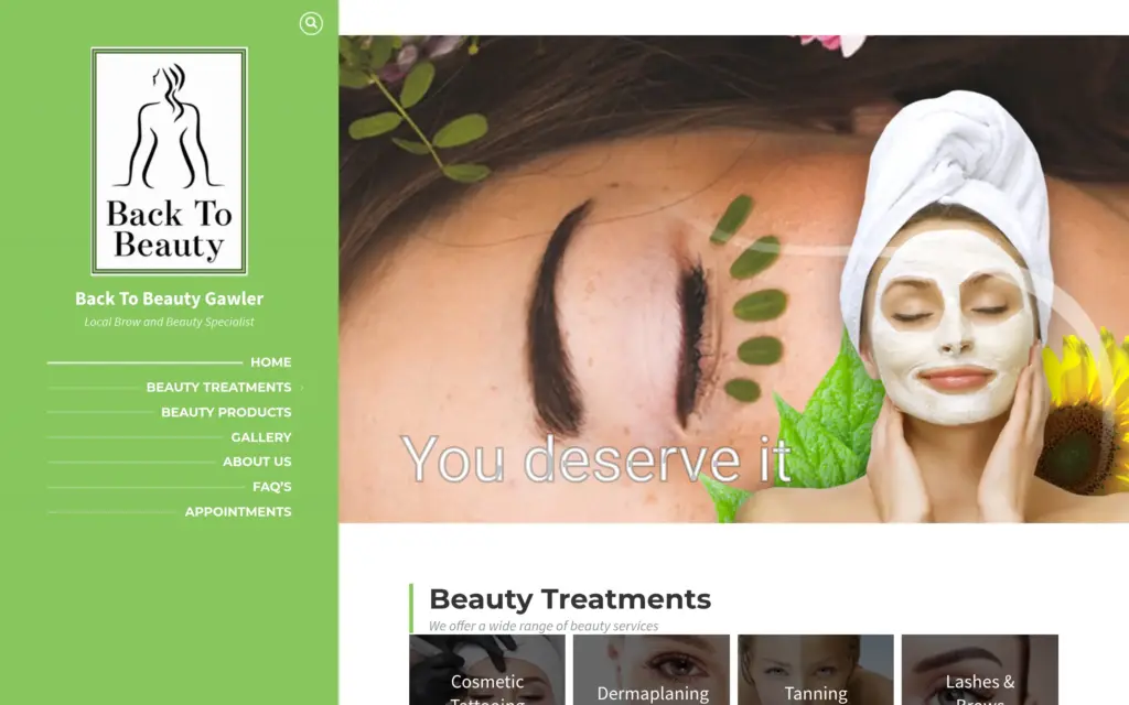 The old Back to Beauty Gawler website