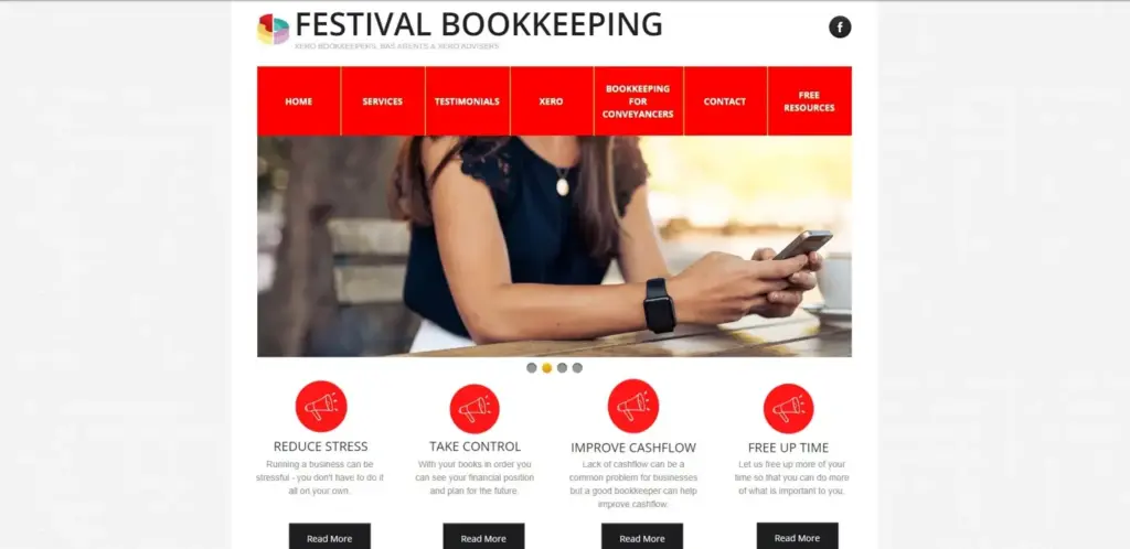 The old Festival Bookkeeping website