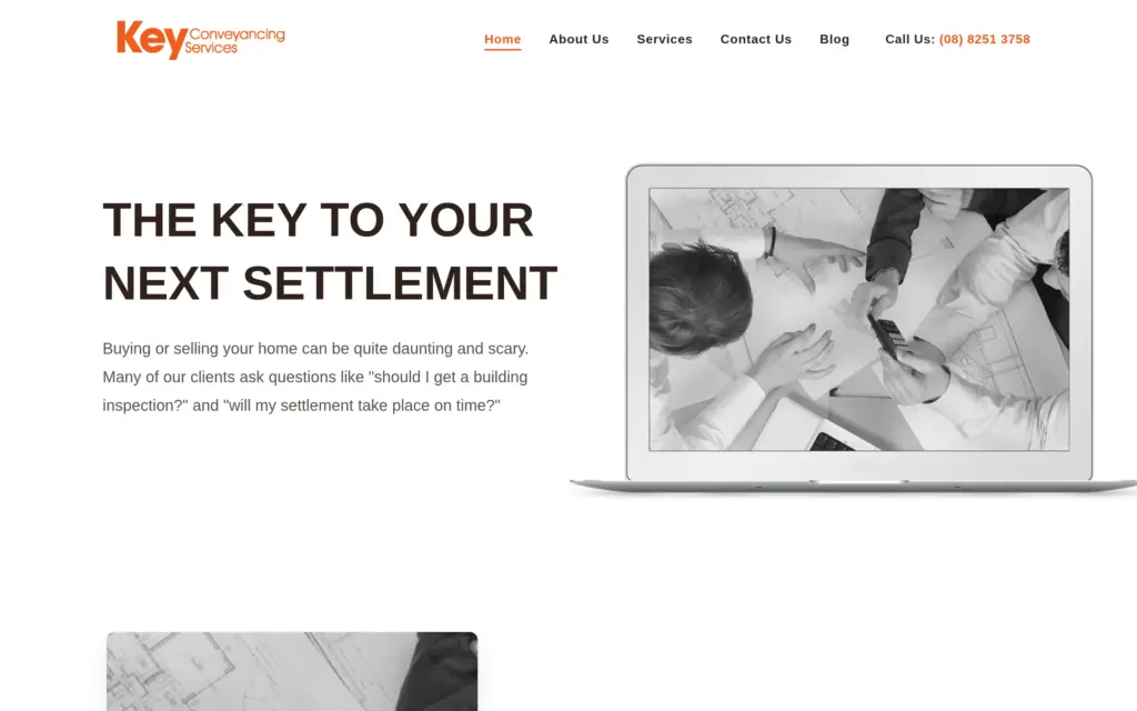 The old Key Conveyancing website