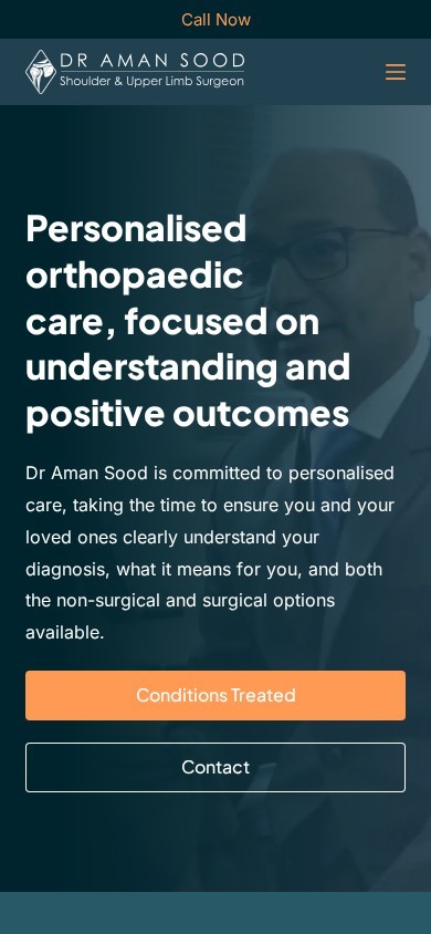 Dr Aman Sood website on a phone