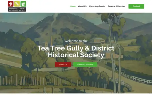 TTG & District Historical Society website homepage